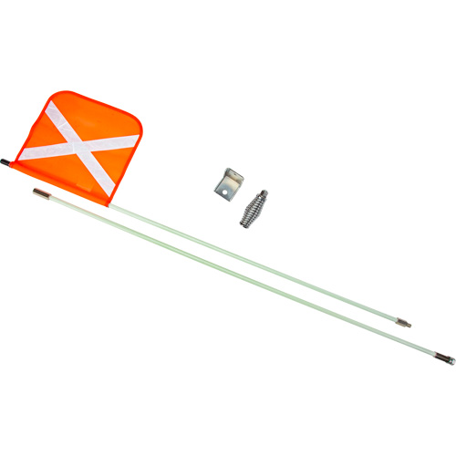 Tige de s&eacute;curit&eacute; robuste, Fixation Filet&eacute;, Hauteur 8', Orange avec X r&eacute;fl&eacute;chissant Dufferin Supply