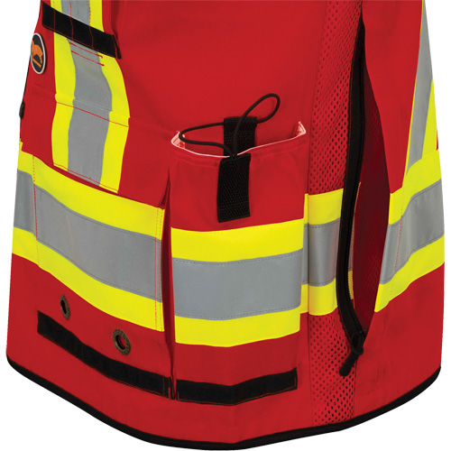 6678 High-Visibility Antimicrobial Mesh-Back Surveyor Vest, Red, Small, Polyester Dufferin Supply