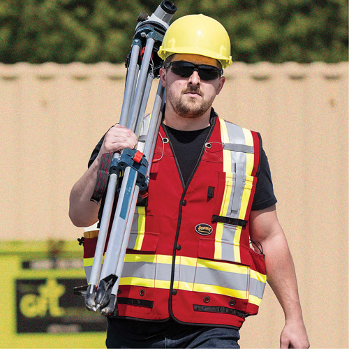 6678 High-Visibility Antimicrobial Mesh-Back Surveyor Vest, Red, Small, Polyester Dufferin Supply
