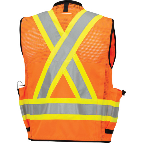 6680 Veste d'arpenteur antimicrobienne haute visibilit&eacute; avec dos en maille, Orange haute visibilit&eacute;, Petit, Polyester Dufferin Supply