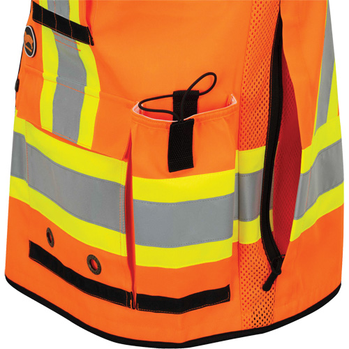 6680 Veste d'arpenteur antimicrobienne haute visibilit&eacute; avec dos en maille, Orange haute visibilit&eacute;, Petit, Polyester Dufferin Supply