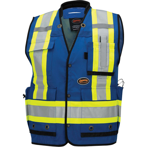 6681 High-Visibility Antimicrobial Mesh-Back Surveyor Vest, Royal Blue, Small, Polyester Dufferin Supply