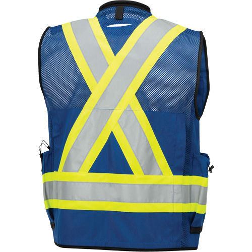 6681 High-Visibility Antimicrobial Mesh-Back Surveyor Vest, Royal Blue, Small, Polyester Dufferin Supply