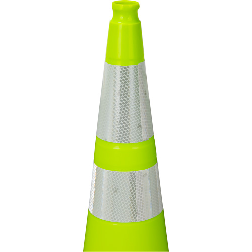 Premium Traffic Cone, 36", Lime Green, 4" & 6" Reflective Collar(s) Dufferin Supply