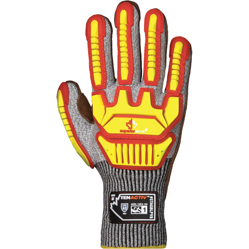 TenActiv STAGBLPVB Impact Gloves, Large, Cowhide Palm, Knit Wrist Cuff Dufferin Supply