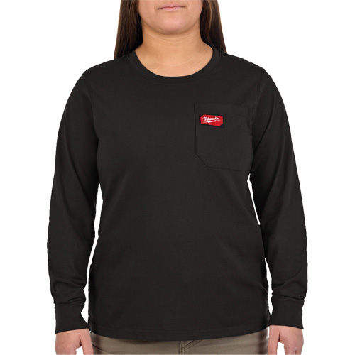 GRIDIRON Long Sleeve Pocket T-Shirt, Women's, X-Small, Black Dufferin Supply