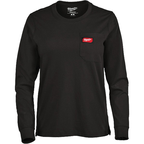 GRIDIRON Long Sleeve Pocket T-Shirt, Women's, X-Small, Black Dufferin Supply