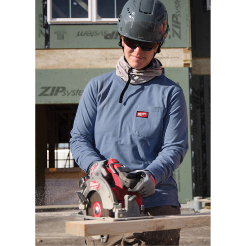 GRIDIRON Long Sleeve Pocket T-Shirt, Women's, X-Small, Grey Dufferin Supply