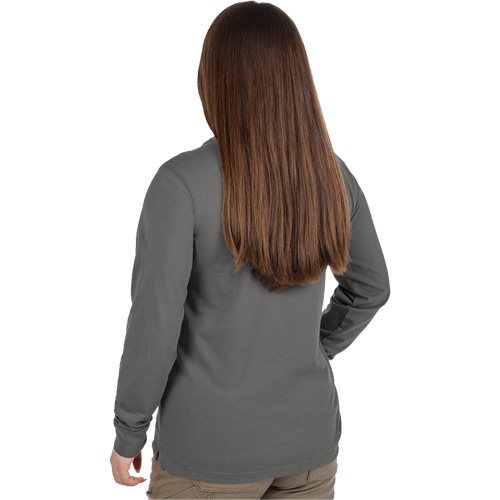 GRIDIRON Long Sleeve Pocket T-Shirt, Women's, X-Small, Grey Dufferin Supply