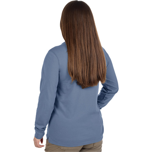 GRIDIRON Long Sleeve Pocket T-Shirt, Women's, X-Small, Blue Dufferin Supply