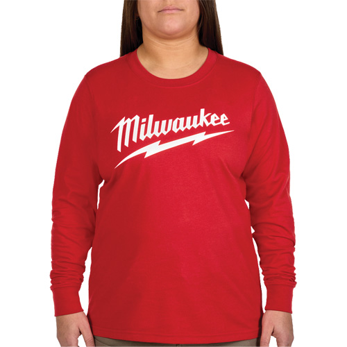 T-shirt &agrave; manches longues avec logo GRIDIRON, Femmes, T-petit, Rouge Dufferin Supply