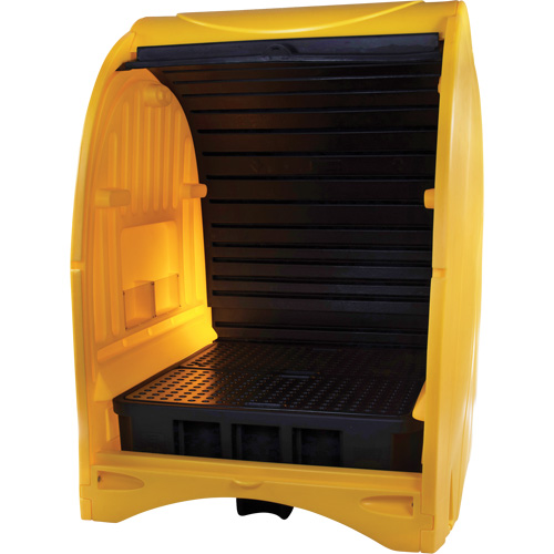 Palette contre les d&eacute;versements &agrave; couvercle dur pour 4 barils, 68,11" lo x 61,61" la x 83,07" h, Capacit&eacute; de charge 1433 lb Dufferin Supply