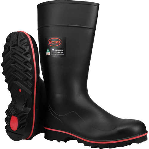 Boss&reg; Footwear Full ESR Safety Boot, Polyblend/PVC, Steel Toe, Size 6 Dufferin Supply