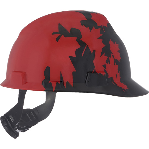 Specialty V-Gard&reg; Hard Hat, Ratchet Suspension, Black/Red Dufferin Supply