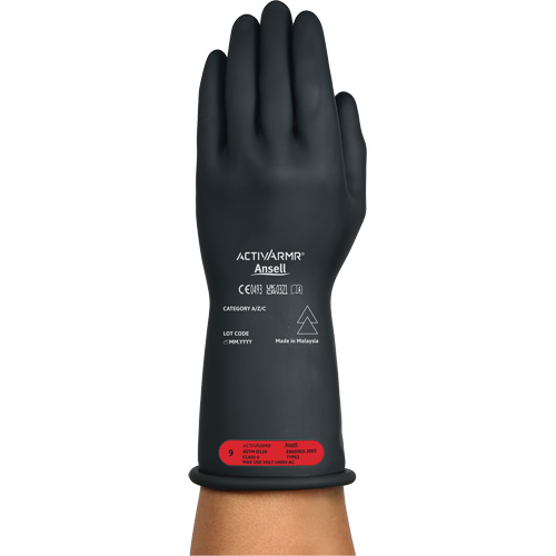 Gants &eacute;lectriques isol&eacute;s ultra l&eacute;gers ActivArmr RIG R011BUL, ASTM classe 0, Taille 7, 11" lo Dufferin Supply