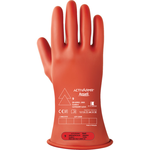 Gants &eacute;lectriques isol&eacute;s ultra l&eacute;gers ActivArmr RIG R011RUL, ASTM classe 0, Taille 7, 11" lo Dufferin Supply