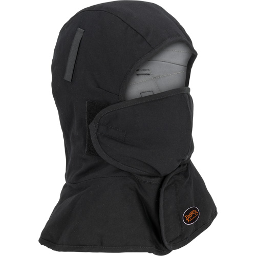 Doublure matelass&eacute;e ignifug&eacute;e Pioneer 765A pour casque de s&eacute;curit&eacute; avec un long cou et embout buccal amovible, Noir/Gris, Coton/FR-Tech/Modacrylique/Nylon Dufferin Supply