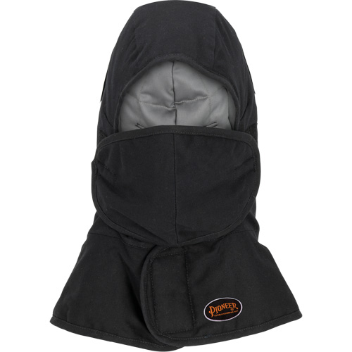 Doublure matelass&eacute;e ignifug&eacute;e Pioneer 765A pour casque de s&eacute;curit&eacute; avec un long cou et embout buccal amovible, Noir/Gris, Coton/FR-Tech/Modacrylique/Nylon Dufferin Supply