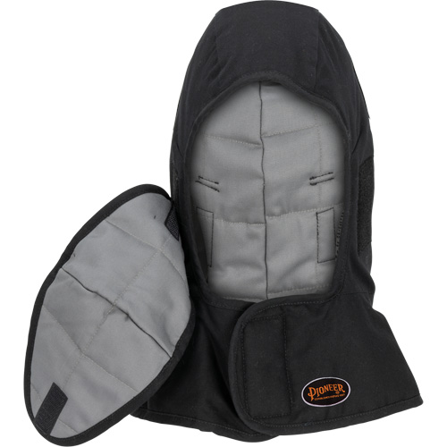 Doublure matelass&eacute;e ignifug&eacute;e Pioneer 765A pour casque de s&eacute;curit&eacute; avec un long cou et embout buccal amovible, Noir/Gris, Coton/FR-Tech/Modacrylique/Nylon Dufferin Supply