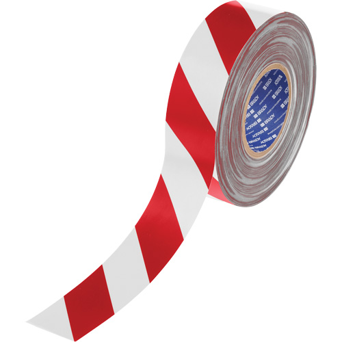ToughStripe&reg; Max Floor Marking Tape, 2" x 100', Polyester, Red and White Dufferin Supply