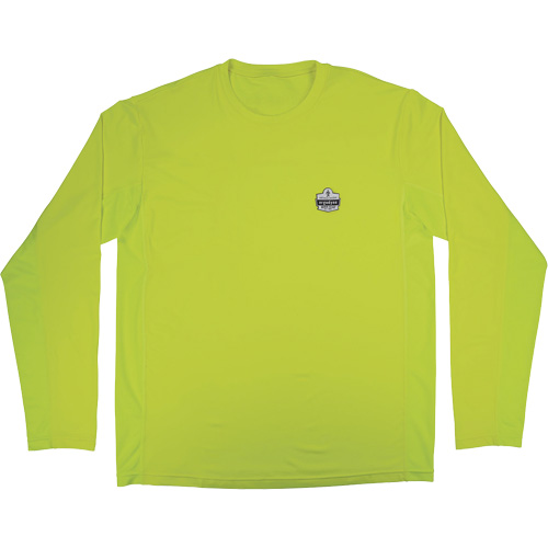 Chill-Its 6689 Cooling Long Sleeve Sun Shirt with UV Protection, High-Visibility Lime-Yellow, Small Dufferin Supply