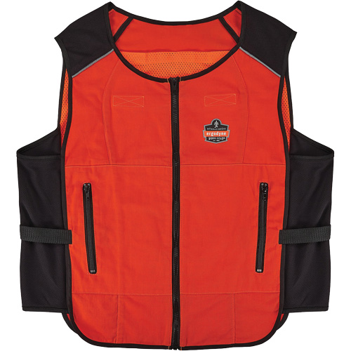 Chill-Its 6260 Lightweight Phase Change Cooling Vest with Rechargeable Packs, Large/X-Large, Orange Dufferin Supply