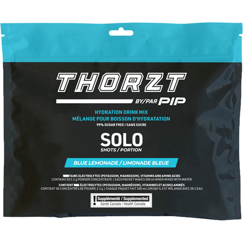 THORZT Sugar-Free Solo Shot Hydration Drink Mix, Single Serve, Blue Lemonade Dufferin Supply