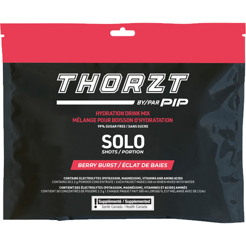 THORZT Sugar-Free Solo Shot Hydration Drink Mix, Single Serve, Berry Burst Dufferin Supply