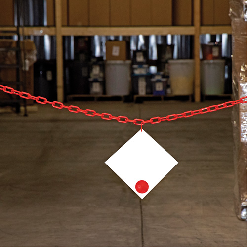 Plastic Barrier Chain, Green, 2" Link, 100' Length Dufferin Supply