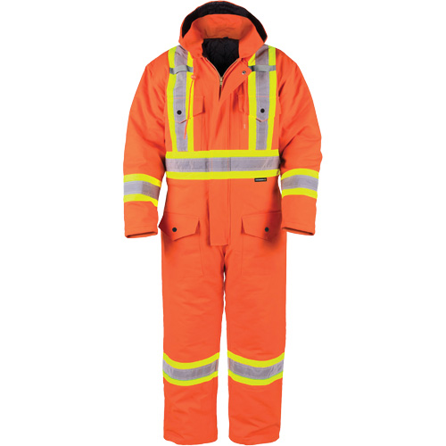 Salopette en canevas doubl&eacute;e haute visibilit&eacute;, 2T-Grand, Orange haute visibilit&eacute; Dufferin Supply