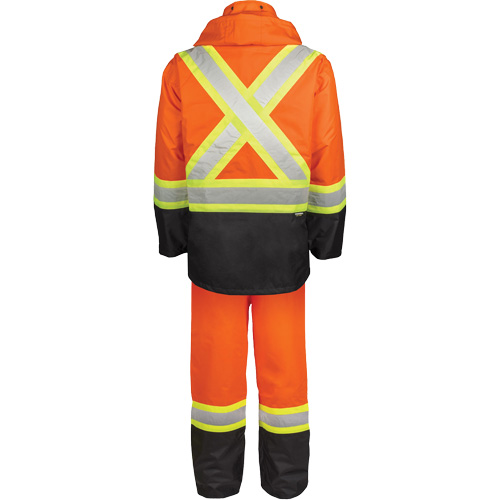 High-Visibility 150-Deniers Rain Suit, Polyester, 2X-Large, High Visibility Orange Dufferin Supply