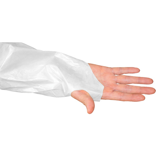 CoverMe Gown with Thumbholes, One Size, White, Polyethylene Dufferin Supply