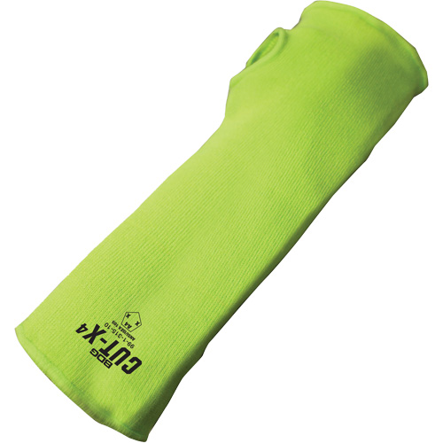 Manchette r&eacute;sistante &agrave; la coupe avec ouverture pour le pouce Cut-X, Fibre de verre/Poly&eacute;thyl&egrave;ne, 12", ASTM ANSI niveau A4, Lime haute visibilit&eacute; Dufferin Supply