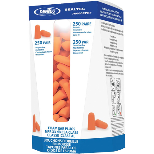 Recharge de bouchons d'oreilles jetables SEALTEC33, Vrac - Contenant Dufferin Supply