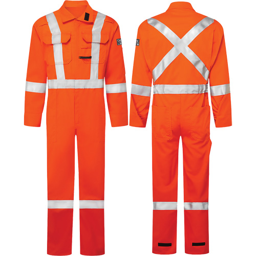 Avenger 7 oz. Coveralls, Size 46, High-Visibility Orange Dufferin Supply