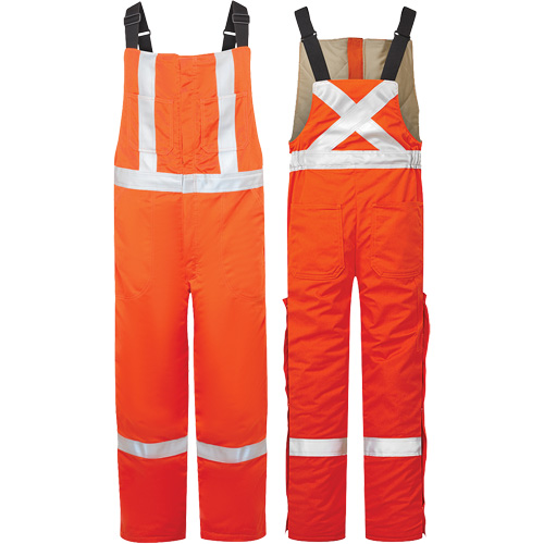 Avenger 9 oz High-Visibility Insulated Bib Pants, Style 525, Men's, Medium, Orange Dufferin Supply