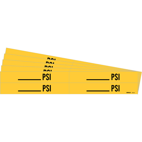 "Blank PSI" Pipe Markers, Self-Adhesive, 1-1/8" H x 7" W, Black on Yellow Dufferin Supply