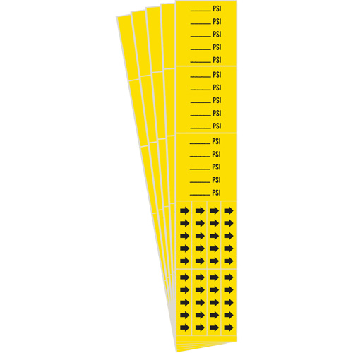 "PSI" Pipe Markers, Self-Adhesive, 2-1/4" H x 2-3/4" W, Black on Yellow Dufferin Supply
