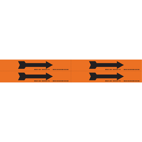 Arrow Pipe Markers, Self-Adhesive, 1-1/8" H x 7" W, Black on Orange Dufferin Supply