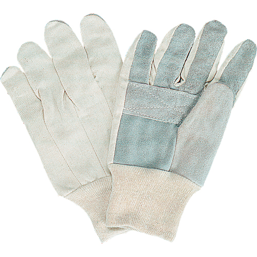 Gants de travail d'usage standard, Grand, Paume en Cuir de vache refendu Dufferin Supply