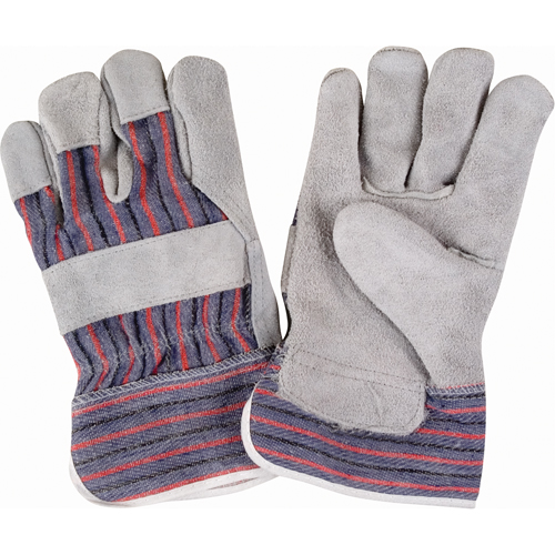 Rugged Fitters Gloves, Large, Split Cowhide Palm, Cotton Inner Lining Dufferin Supply