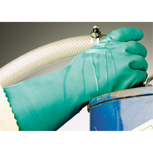 Gants &agrave; prise emboss&eacute;e &agrave; motif en Z StanSolv, Taille Moyen/8, 14" lo, Nitrile, Doublure en Interlock, 11 mils Dufferin Supply