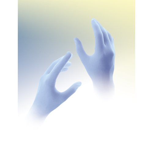 Gants jetables Qualatrile QRP, Moyen, Nitrile, 5 mils, Sans poudre, Bleu Dufferin Supply