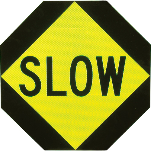 Double-Sided "Stop/Slow" Traffic Control Sign, 18" x 18", Aluminum, English Dufferin Supply