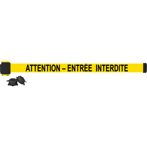 Wall Mount Barrier, Plastic, Magnetic Mount, 7', Black and Yellow Tape Dufferin Supply