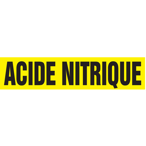 Marqueurs de tuyau "Acide Nitrique", Autocollant, 2-1/2" h x 12" la, Noir sur jaune Dufferin Supply