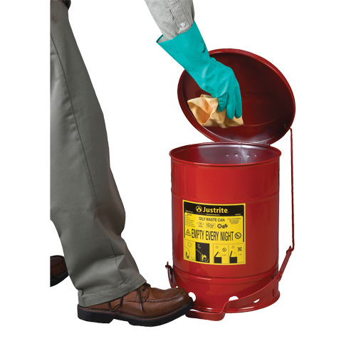 Contenants pour d&eacute;chets huileux, Homologu&eacute; FM/List&eacute; UL, 14 gal. US, Rouge Dufferin Supply