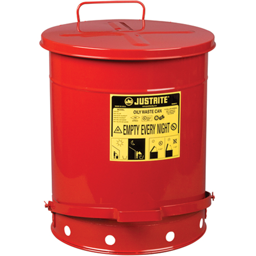Contenants pour d&eacute;chets huileux, Homologu&eacute; FM/List&eacute; UL, 14 gal. US, Rouge Dufferin Supply