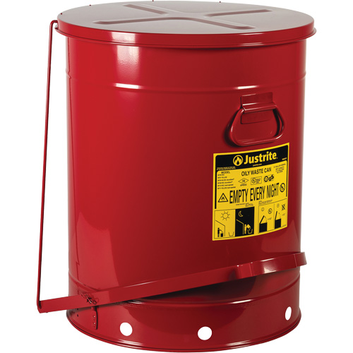 Contenants pour d&eacute;chets huileux, Homologu&eacute; FM/List&eacute; UL, 21 gal. US, Rouge Dufferin Supply