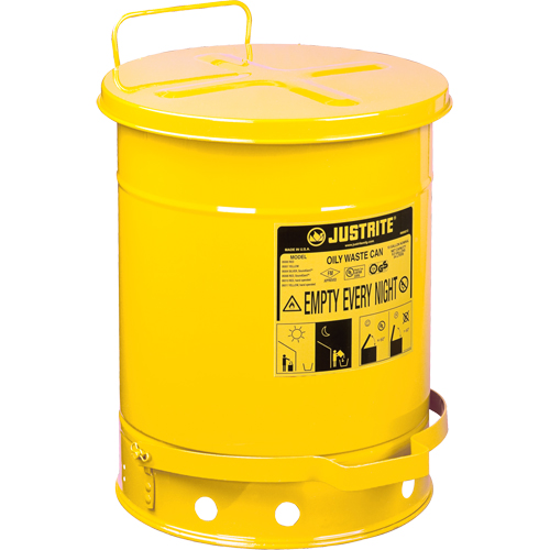 Contenants pour d&eacute;chets huileux, Homologu&eacute; FM/List&eacute; UL, 14 gal. US, Jaune Dufferin Supply